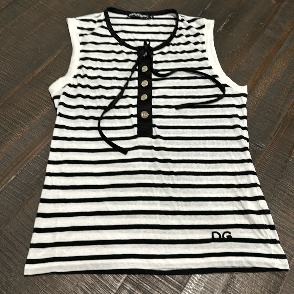 Dolce & Gabbana size 42 black and white cotton shirt